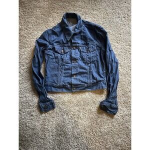Vintage Levi's White Tab Slim Fit Indigo Dark Wash Trucker Jacket Mens‎ Small